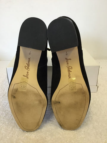 BRAND NEW SAM EDELMAN BLACK SUEDE ANKLE BOOTS SIZE 4/37