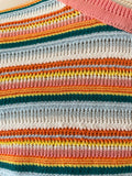 NUMPH KASSAINI MULTI COLOURED STRIPE FINE KNIT TOP SIZE S