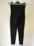 BRAND NEW KAREN MILLEN BLACK PVC FRONT STRETCH LEGGINGS SIZE 8