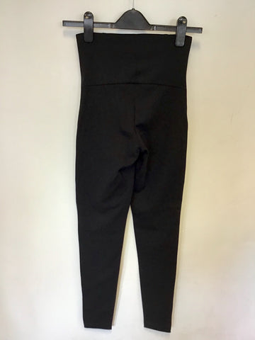 BRAND NEW KAREN MILLEN BLACK PVC FRONT STRETCH LEGGINGS SIZE 8