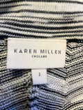 KAREN MILLEN BLACK & WHITE STRIPE BOLERO CARDIGAN SIZE 3 UK 12/14