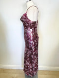 COUNTRY CASUALS MULBERRY & PINK FLORAL PRINT SPECIAL OCCASION DRESS & MATCHING JACKET SIZE 14