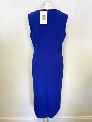 BRAND NEW RONNI NICOLE ROYAL BLUE SLEEVELESS PENCIL DRESS SIZE 14
