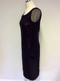 BRAND NEW GINA BACCONI BLACK MESH WITH RED & GREEN SEQUINS COCKTAIL DRESS SIZE 18