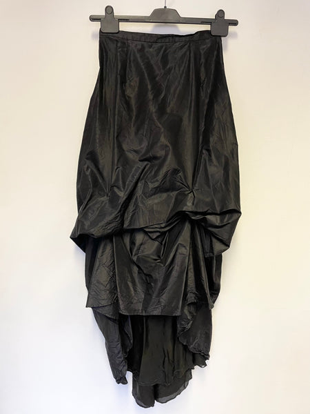 MAX MARA BLACK 100% SILK LONG EVENING SKIRT SIZE 10