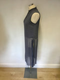 NITYA GREY SILK TRIM DUSTER COAT & LONG TUNIC TOP SIZE 12