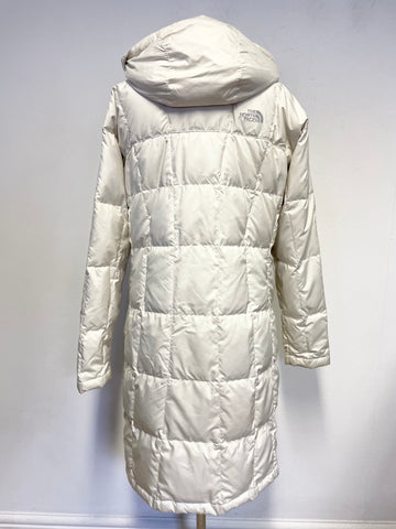 THE NORTH FACE IVORY PADDED QUILTED COAT SIZE M