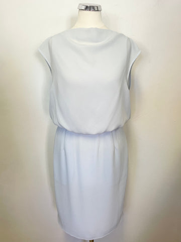 REISS MONICA iCE BLUE BACK BOW DETAILED SLEEVELESS OCCASION DRESS SIZE 8