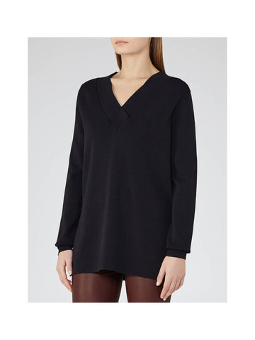 BRAND NEW REISS ZAGATO BLACK V NECKLINE JUMPER SIZE M