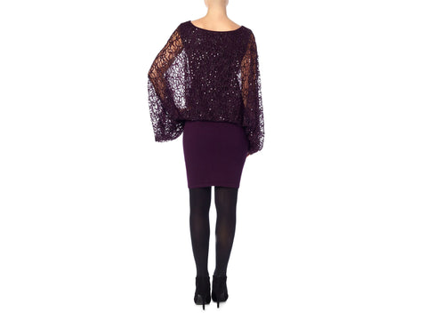 BRAND NEW PHASE EIGHT SERRINA BLACKCURRANT SEQUIN DRESS SIZE 10
