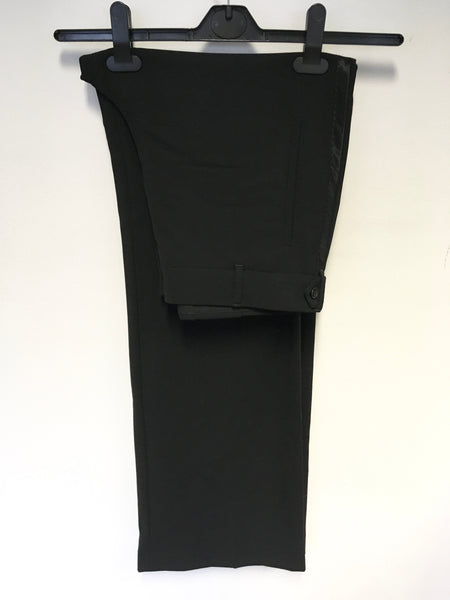 ALL SAINTS BLACK WOOL SATIN TRIM VORDANA CIGARETTE PANT TROUSERS SIZE 12