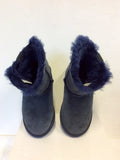 EMU MELBA BLUE SHEEPSKIN ANKLE BOOTS SIZE 3/36
