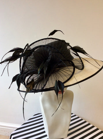 CAPPELLI CONDICI NATURAL & BLACK WIDE BRIM FORMAL HAT