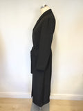 MARKS & SPENCER AUTOGRAPH BLACK FORMAL LONG BELTED MAC/ COAT SIZE 8
