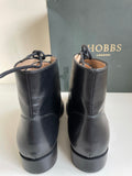 BRAND NEW HOBBS NICOLE BLACK LEATHER LACE UP ANKLE BOOTS SIZE 4/37