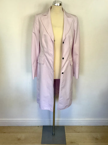 HUGO BOSS PALE PINK KNEE LENGTH MAC SIZE 10
