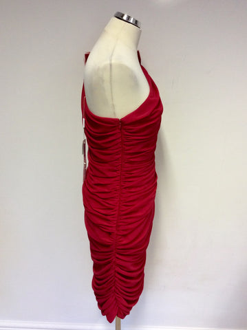 BRAND NEW GINA BACCONI RED ONE SHOULDER COCKTAIL/ OCCASION DRESS SIZE 14