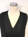 LK BENNETT BLACK SLEEVELESS SILKY PANEL SLEEVELESS TOP SIZE 10