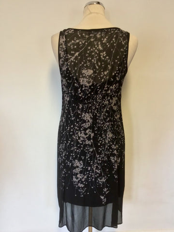 MINT VELVET BLACK & BEIGE PRINT SLEEVELESS DRESS SIZE 12