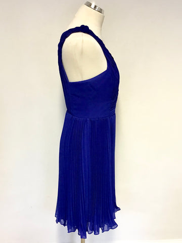 COAST BLUE ONE SHOULDER PLEATED FIT & FLARE SPECIAL OCCASION DRESS SIZE 12
