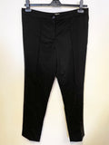 BURBERRY BLACK TAILORED TAPERED LEG VIRGIN WOOL TROUSERS SIZE 10