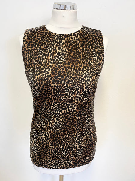 MICHAEL KORS LEOPARD PRINT SLEEVELESS TOP SIZE S