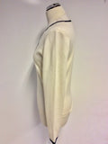 ANTONI & ALISON CREAM & BLACK TRIM CASHMERE JUMPER SIZE 14/L