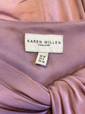 KAREN MILLEN BRICK STRETCH TWIST TOP SHORT SLEEVE TEA DRESS SIZE 10