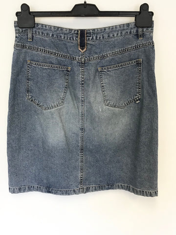 ESCADA SPORT LIGHT BLUE DENIM A LINE SKIRT SIZE 40 UK 12