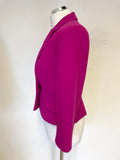 HOBBS CERISE PINK FITTED JACKET & PENCIL SKIRT SUIT SIZE 12