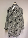 BRAND NEW JOSEPH RIBKOFF BLACK & WHITE PRINT REVERSIBLE LONG JACKET SIZE 18