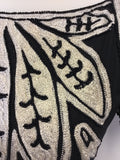 FRENCH CONNECTION BLACK & IVORY EMBROIDERED & BEADED SHIFT DRESS SIZE 6