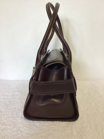 KAREN MILLEN DARK BROWN LEATHER SHOULDER BAGS