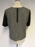 HOBBS BLACK & WHITE CHECK WOOL BLEND TOP SIZE 16