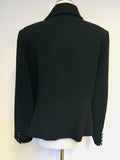 HOBBS BLACK DOUBLE BREASTED WOOL JACKET SIZE 16