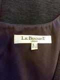 LK BENNETT DARK GREY WOOL PENCIL DRESS SIZE 8