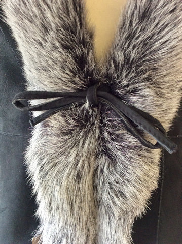 BRAND NEW CELTIC & CO 100% NATURAL BLACK SHEEPSKIN FUR LINED GILET SIZE 12