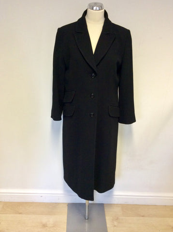 HOBBS BLACK PURE NEW WOOL COAT SIZE 14