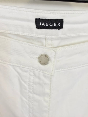 JAEGER WHITE STRAIGHT LEG ANKLE GRAZER JEANS SIZE 16