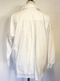 MME & CO WHITE COTTON OVERSIZED COLLARED DROP SHOULDER SHIRT SIZE M
