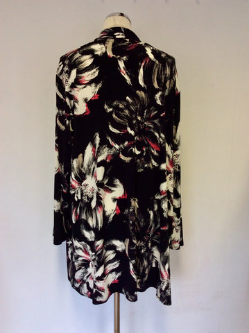 BRAND NEW COLEBROOKE BY WINDSOR BLACK & MULTI COLOURED PRINT CARDIGAN/JACKET SIZE XL