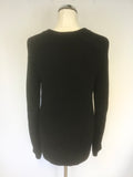 DESIGNER RAG & BONE BLACK ‘GREER ARMY’ COTTON BLEND JUMPER SIZE M