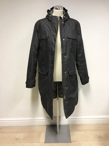 CRAGHOPPERS DARK GREY HOODED WATERPROOF & WINDPROOF COAT SIZE 16