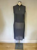 NITYA GREY SILK TRIM DUSTER COAT & LONG TUNIC TOP SIZE 12