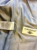 CROMBIE DARK GREY PINSTRIPE WOOL & SILK TROUSER SUIT SIZE 10/12