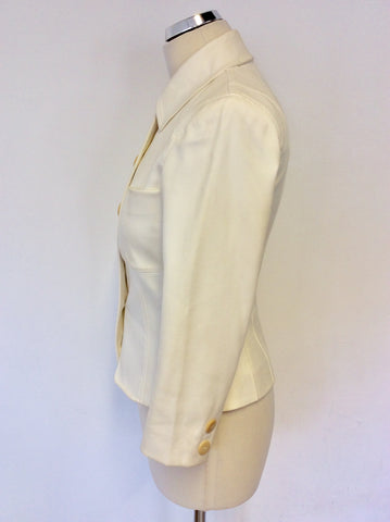 DONNA KARAN SIGNATURE WHITE JACKET & PENCIL SKIRT SUIT SIZE 8