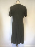 WHITE STUFF GREY KNIT SHORT SLEEVED A LINE DRESS SIZE 14