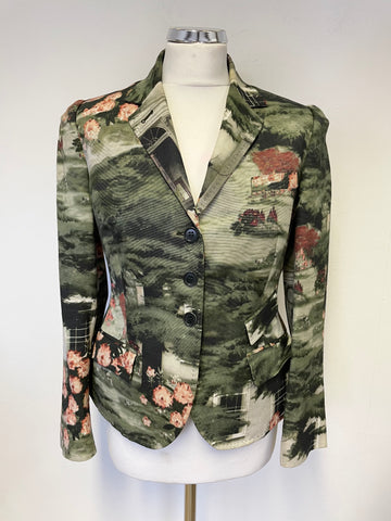 PAUL SMITH BLUE COLLECTION GREEN& PINK COUNTRY GARDEN PRINT TAILORED JACKET SIZE 44 UK 12