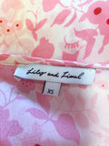 LILY AND LIONEL ‘SAGE’ PINK BLOSSOM SHORT SLEEVE MAXI DRESS SIZE XS UK 8/10