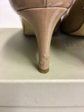 HOBBS CAMEL PATENT LEATHER HEELS SIZE 5.5/ 38.5